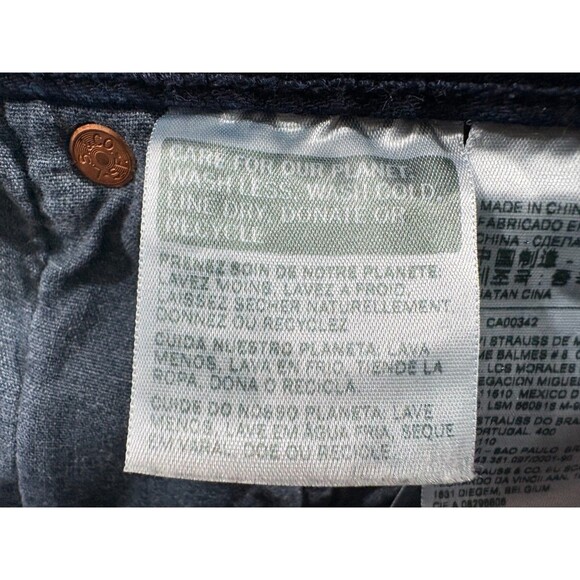 Levi's Raw Hem Shorts Womens 501 Denim Red Tab Dark Wash Button Cutoff Fly Sz 29 - Picture 9 of 16